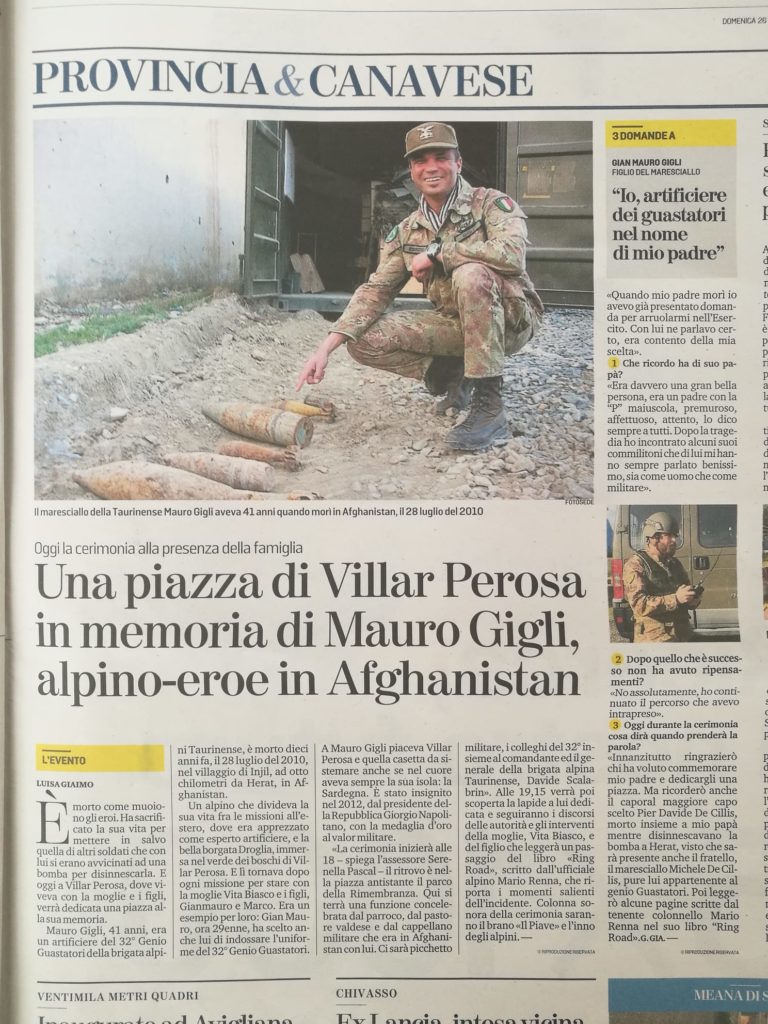 Articolo della Stampa Torino per Mauro Gigli