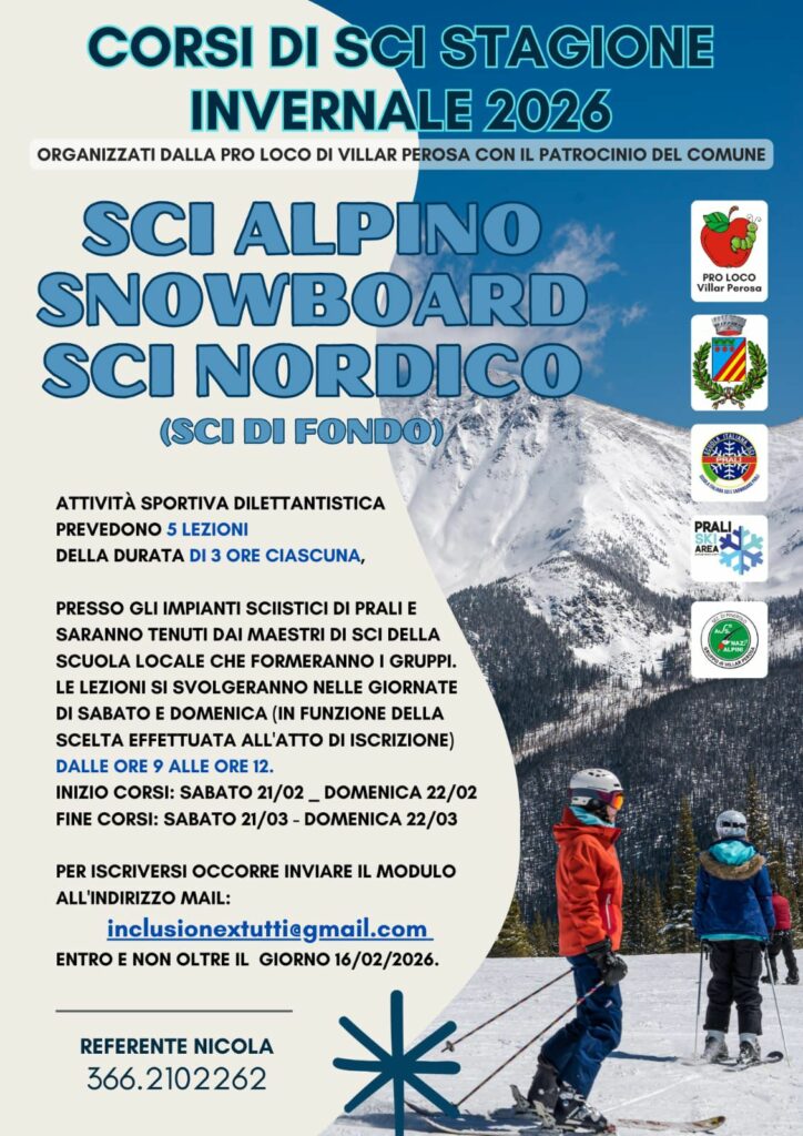 corsi di sci villar perosa